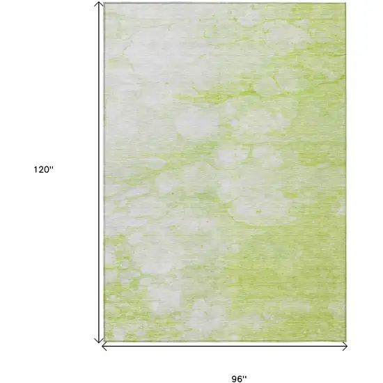 Artichoke Green And Ivory Abstract Washable Indoor Outdoor Area Rug Photo 9