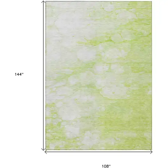 Artichoke Green And Ivory Abstract Washable Indoor Outdoor Area Rug Photo 3