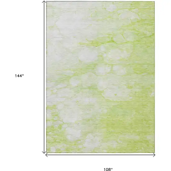 Artichoke Green And Ivory Abstract Washable Indoor Outdoor Area Rug Photo 3