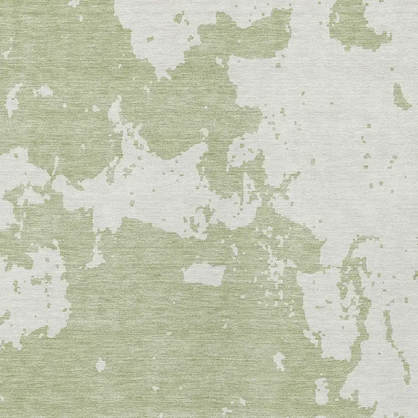 Artichoke Green And Ivory Abstract Washable Indoor Outdoor Area Rug Photo 6