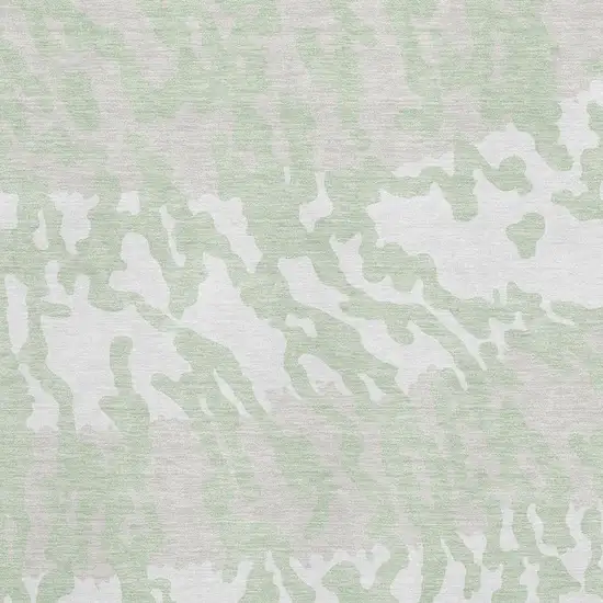 Artichoke Green And Ivory Animal Print Washable Area Rug With UV Protection Photo 3