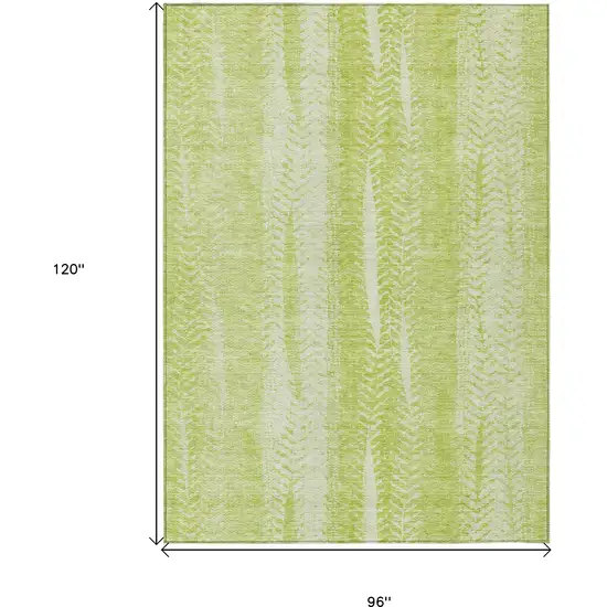 Artichoke Green And Ivory Botanical Leaves Washable Indoor Outdoor Area Rug Photo 8