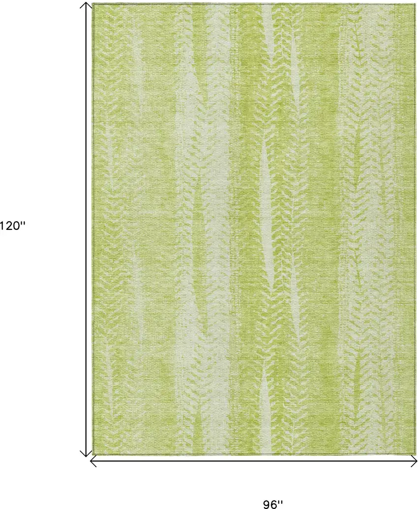 Artichoke Green And Ivory Botanical Leaves Washable Indoor Outdoor Area Rug Photo 8