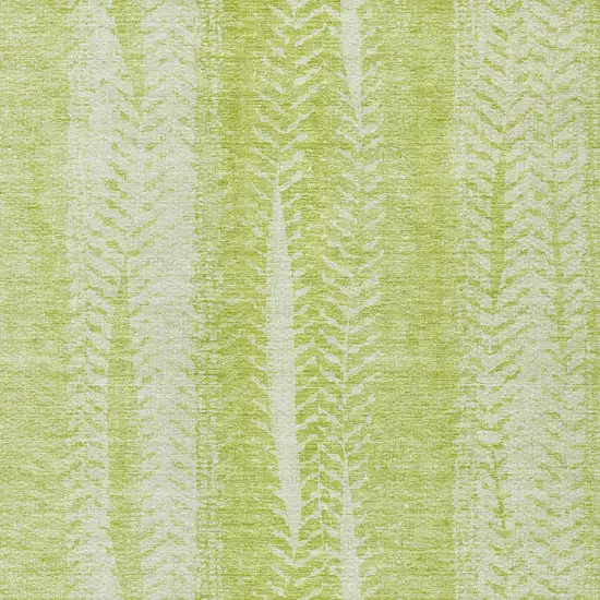 Artichoke Green And Ivory Botanical Leaves Washable Indoor Outdoor Area Rug Photo 5