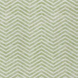 Photo of Artichoke Green And Ivory Chevron Washable Indoor Outdoor Area Rug