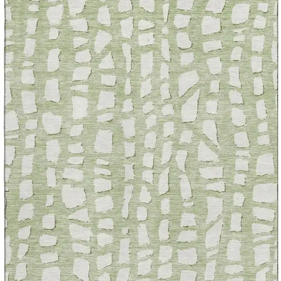 Artichoke Green And Ivory Cobblestone Washable Area Rug With UV Protection Photo 3