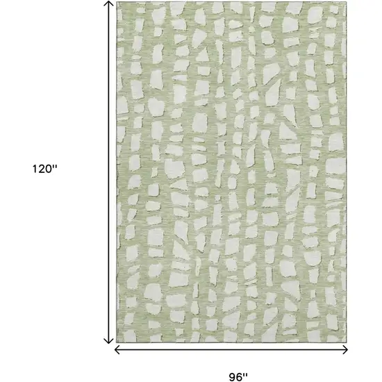 Artichoke Green And Ivory Cobblestone Washable Area Rug With UV Protection Photo 3