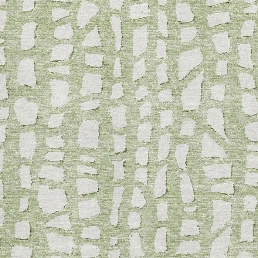 Artichoke Green And Ivory Cobblestone Washable Area Rug With UV Protection Photo 3