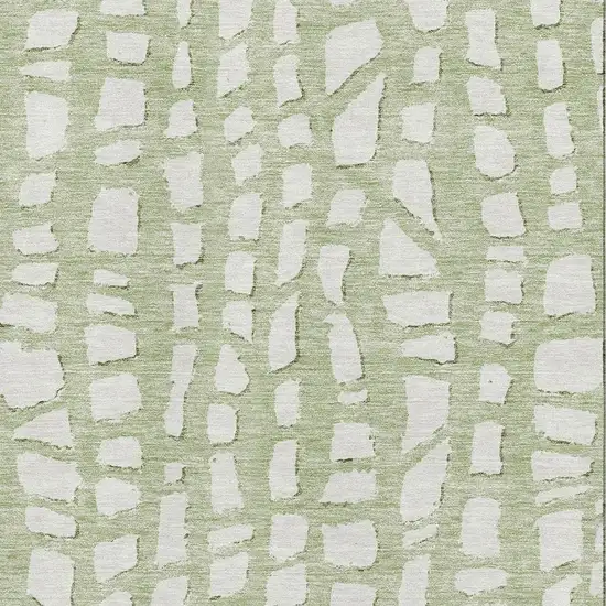 Artichoke Green And Ivory Cobblestone Washable Area Rug With UV Protection Photo 3