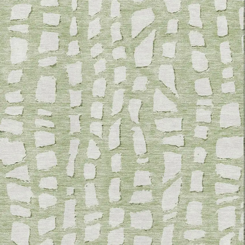 Artichoke Green And Ivory Cobblestone Washable Area Rug With UV Protection Photo 3