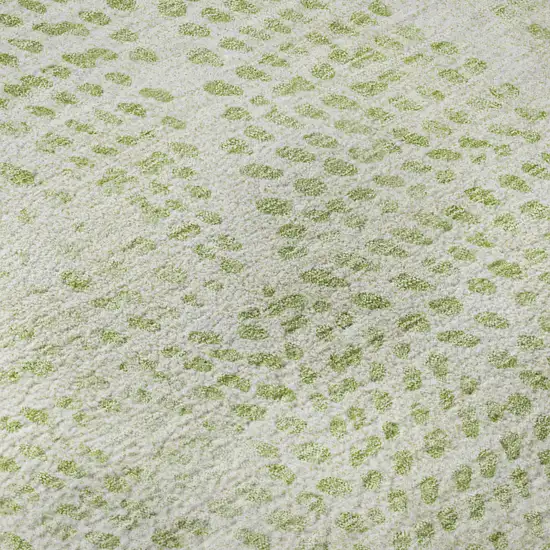 Artichoke Green And Ivory Diamond Washable Area Rug With UV Protection Photo 9