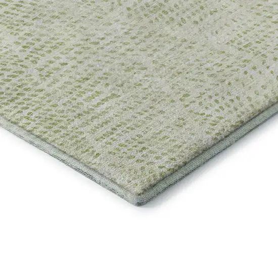 Artichoke Green And Ivory Diamond Washable Area Rug With UV Protection Photo 7