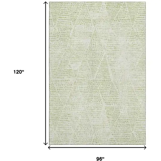 Artichoke Green And Ivory Diamond Washable Area Rug With UV Protection Photo 3