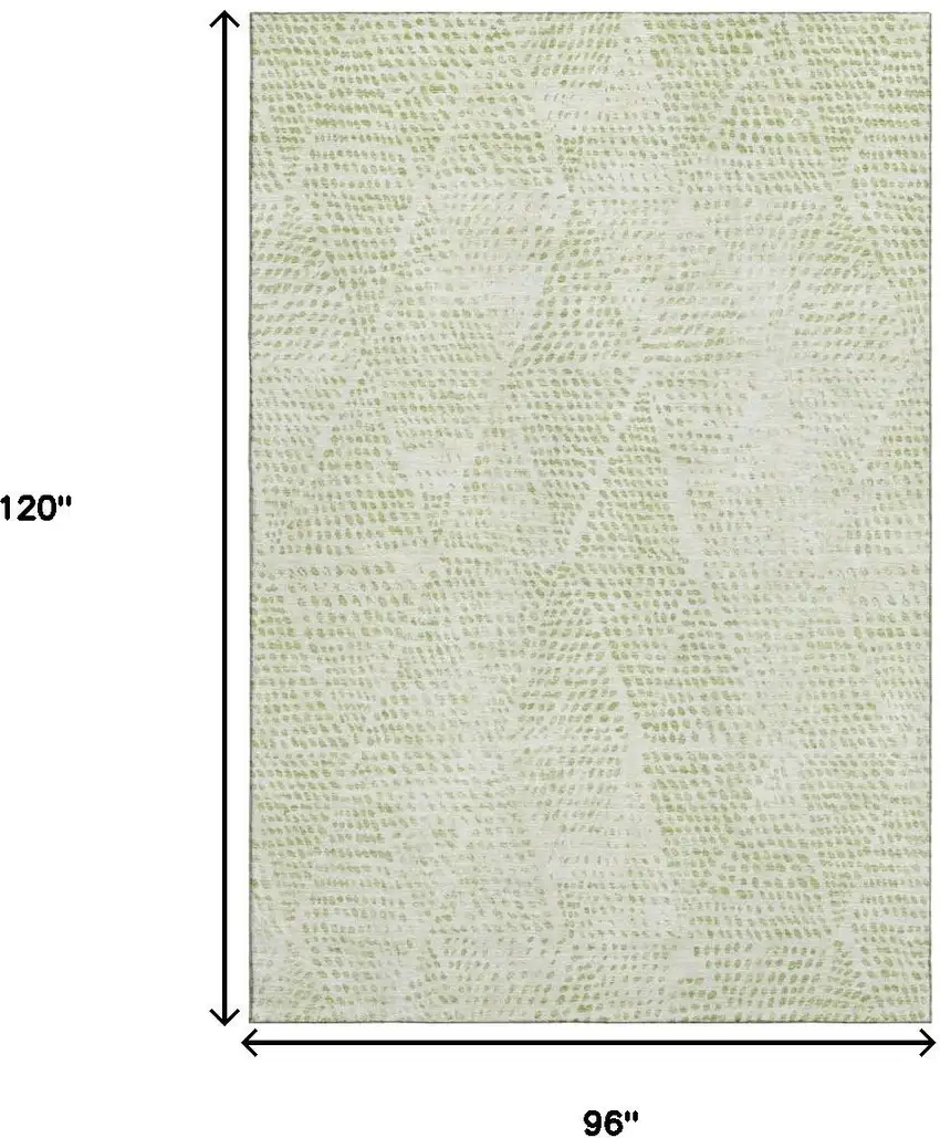 Artichoke Green And Ivory Diamond Washable Area Rug With UV Protection Photo 3