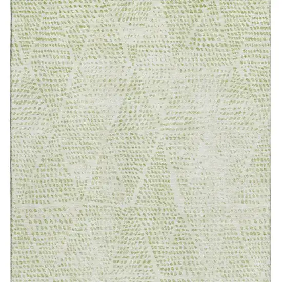 Artichoke Green And Ivory Diamond Washable Area Rug With UV Protection Photo 3