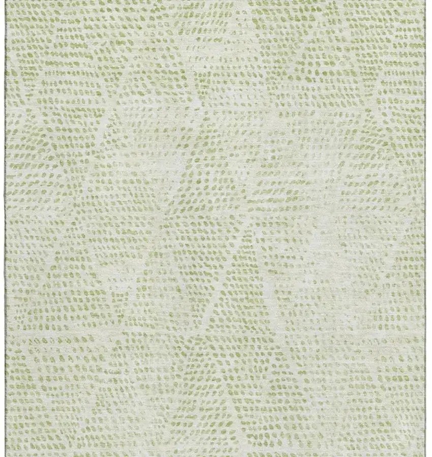 Artichoke Green And Ivory Diamond Washable Area Rug With UV Protection Photo 3