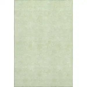 Photo of Artichoke Green And Ivory Floral Washable Area Rug With UV Protection