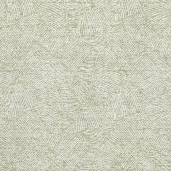 Artichoke Green And Ivory Floral Washable Area Rug With UV Protection Photo 3