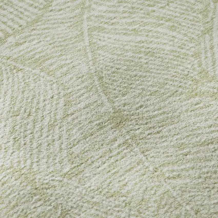 Artichoke Green And Ivory Floral Washable Area Rug With UV Protection Photo 9