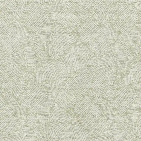 Artichoke Green And Ivory Floral Washable Area Rug With UV Protection Photo 3