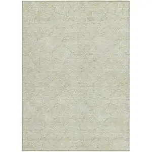 Photo of Artichoke Green And Ivory Floral Washable Indoor Outdoor Area Rug