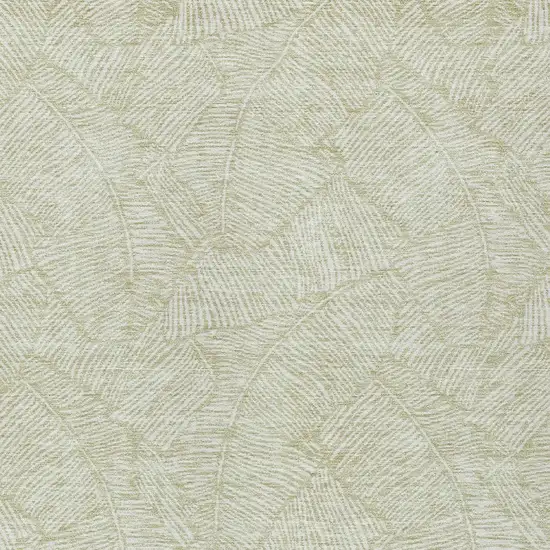 Artichoke Green And Ivory Floral Washable Indoor Outdoor Area Rug Photo 6