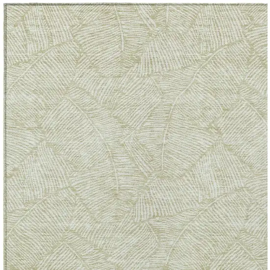 Artichoke Green And Ivory Floral Washable Indoor Outdoor Area Rug Photo 6