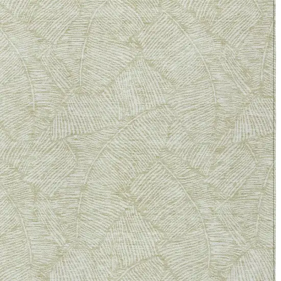 Artichoke Green And Ivory Floral Washable Indoor Outdoor Area Rug Photo 6