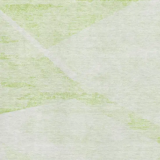 Artichoke Green And Ivory Geometric Washable Area Rug With UV Protection Photo 3