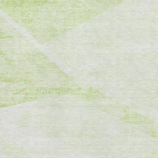 Artichoke Green And Ivory Geometric Washable Area Rug With UV Protection Photo 3