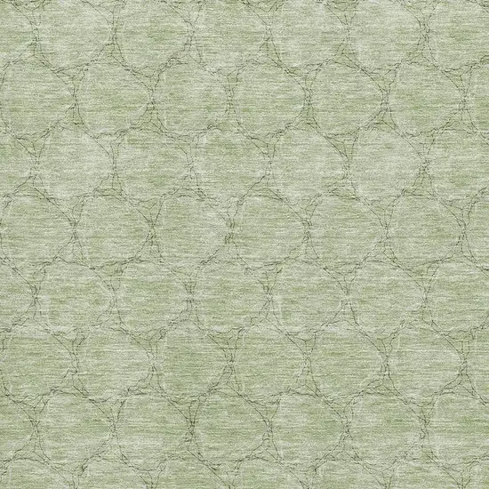 Artichoke Green And Ivory Geometric Washable Area Rug With UV Protection Photo 2