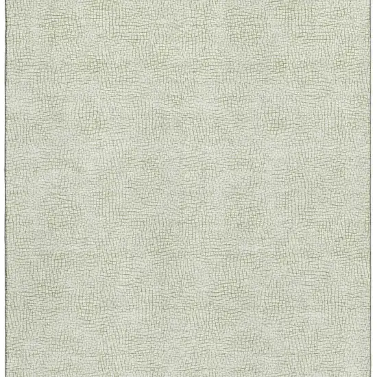Artichoke Green And Ivory Geometric Washable Area Rug With UV Protection Photo 2