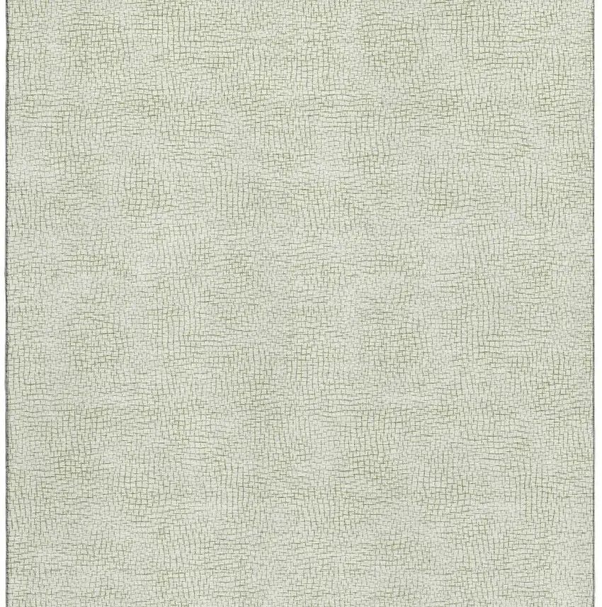 Artichoke Green And Ivory Geometric Washable Area Rug With UV Protection Photo 2