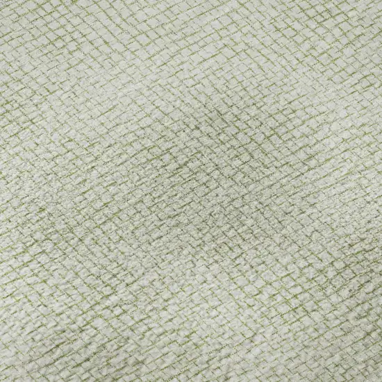 Artichoke Green And Ivory Geometric Washable Area Rug With UV Protection Photo 9