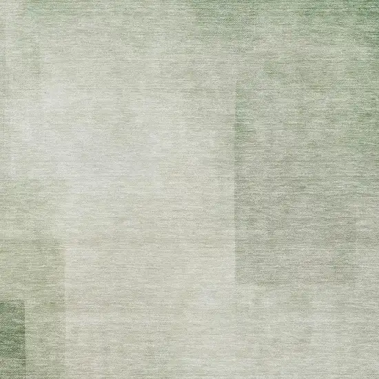 Artichoke Green And Ivory Geometric Washable Area Rug With UV Protection Photo 2