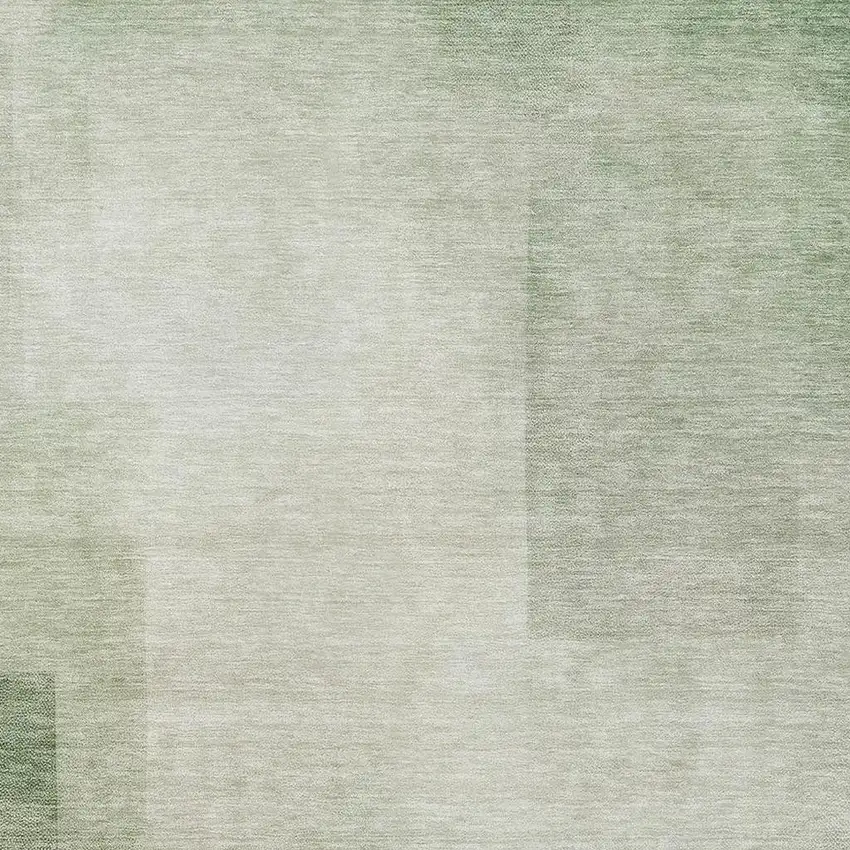 Artichoke Green And Ivory Geometric Washable Area Rug With UV Protection Photo 2