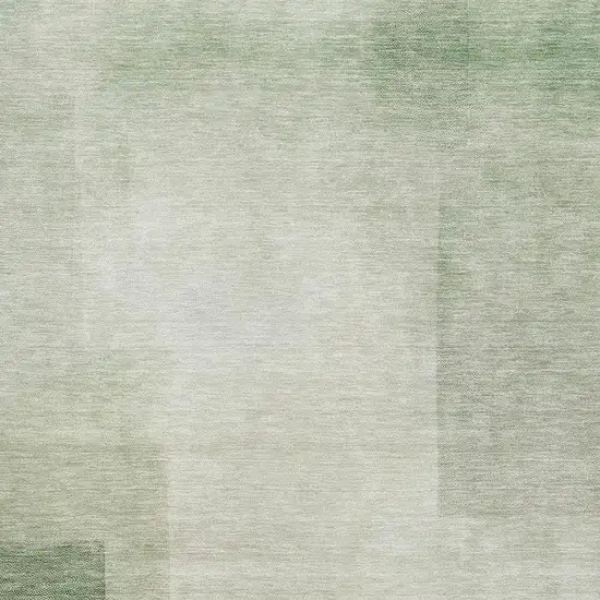 Artichoke Green And Ivory Geometric Washable Area Rug With UV Protection Photo 2