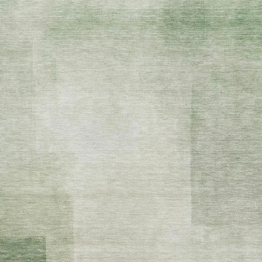 Artichoke Green And Ivory Geometric Washable Area Rug With UV Protection Photo 2