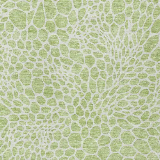 Artichoke Green And Ivory Geometric Washable Indoor Outdoor Area Rug Photo 6