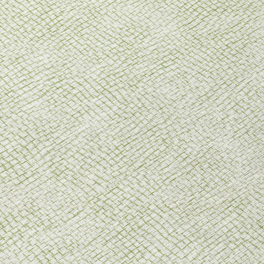 Artichoke Green And Ivory Geometric Washable Indoor Outdoor Area Rug Photo 8