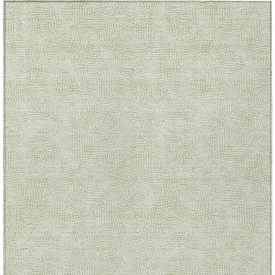 Artichoke Green And Ivory Geometric Washable Indoor Outdoor Area Rug Photo 5