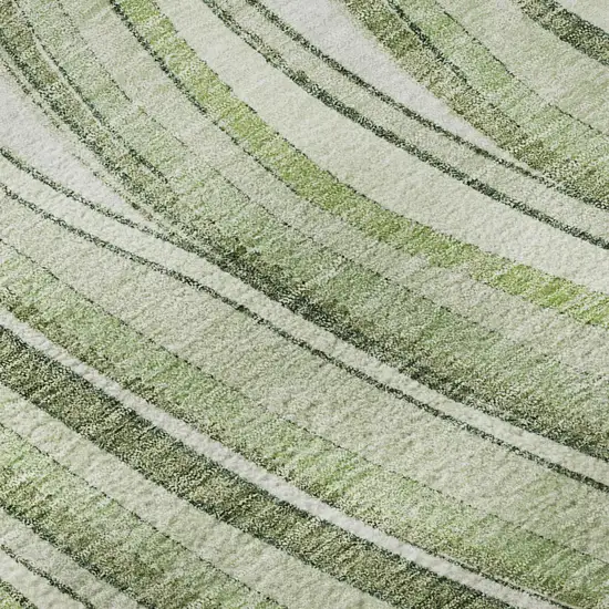 Artichoke Green And Ivory Marble Washable Area Rug With UV Protection Photo 8