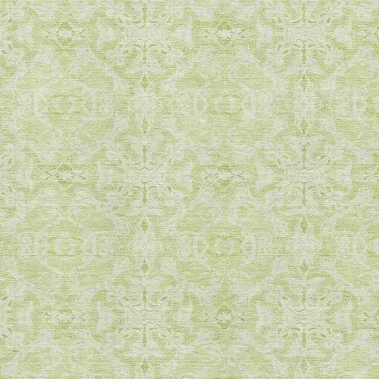 Artichoke Green And Ivory Medallion Washable Area Rug With UV Protection Photo 3