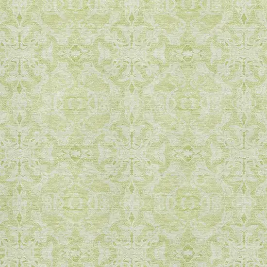Artichoke Green And Ivory Medallion Washable Area Rug With UV Protection Photo 3