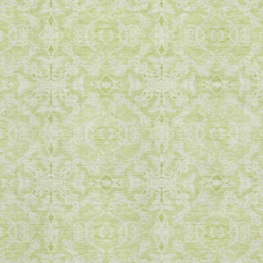 Artichoke Green And Ivory Medallion Washable Area Rug With UV Protection Photo 3