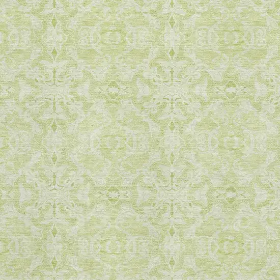 Artichoke Green And Ivory Medallion Washable Area Rug With UV Protection Photo 3
