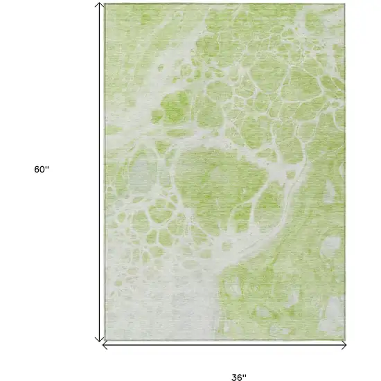Artichoke Green And Ivory Nautical Washable Indoor Outdoor Area Rug Photo 3