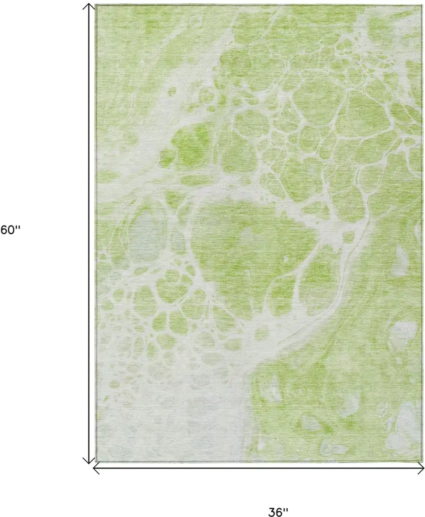 Artichoke Green And Ivory Nautical Washable Indoor Outdoor Area Rug Photo 3