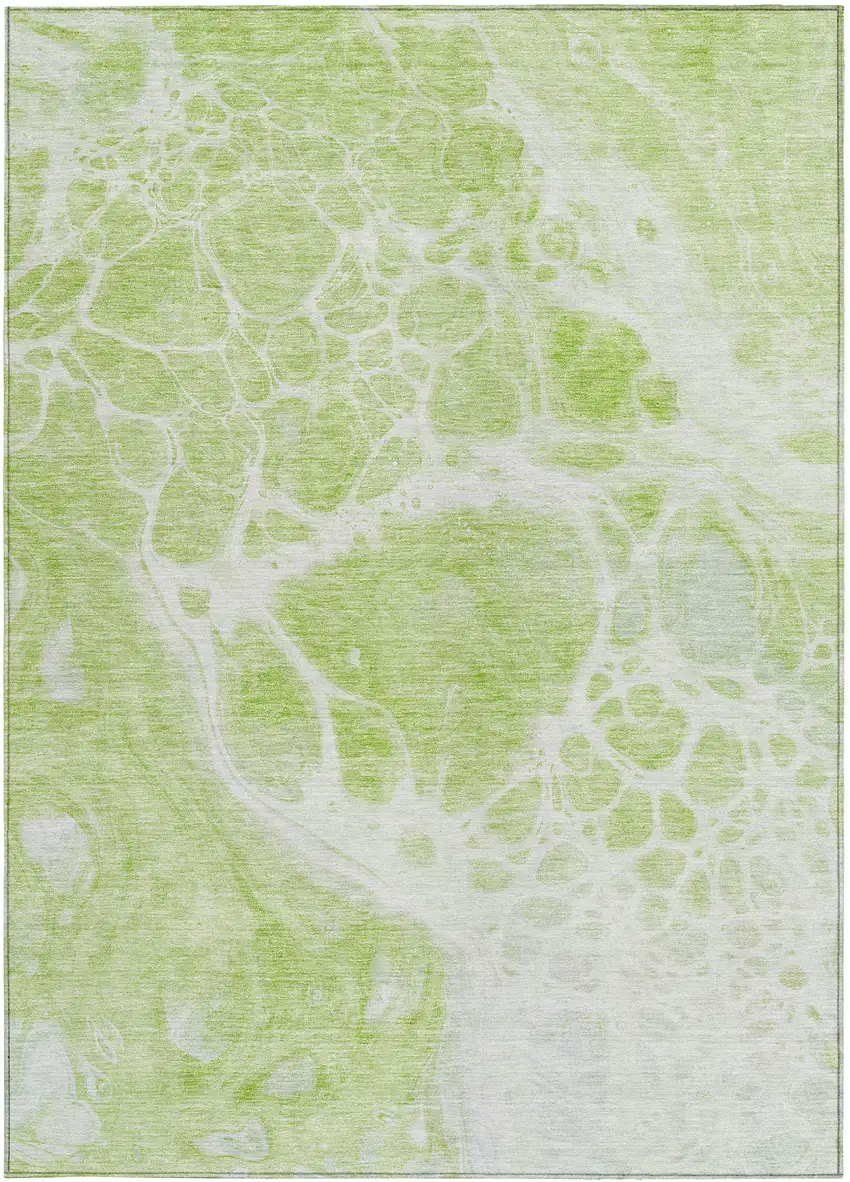 Artichoke Green And Ivory Nautical Washable Indoor Outdoor Area Rug Photo 6