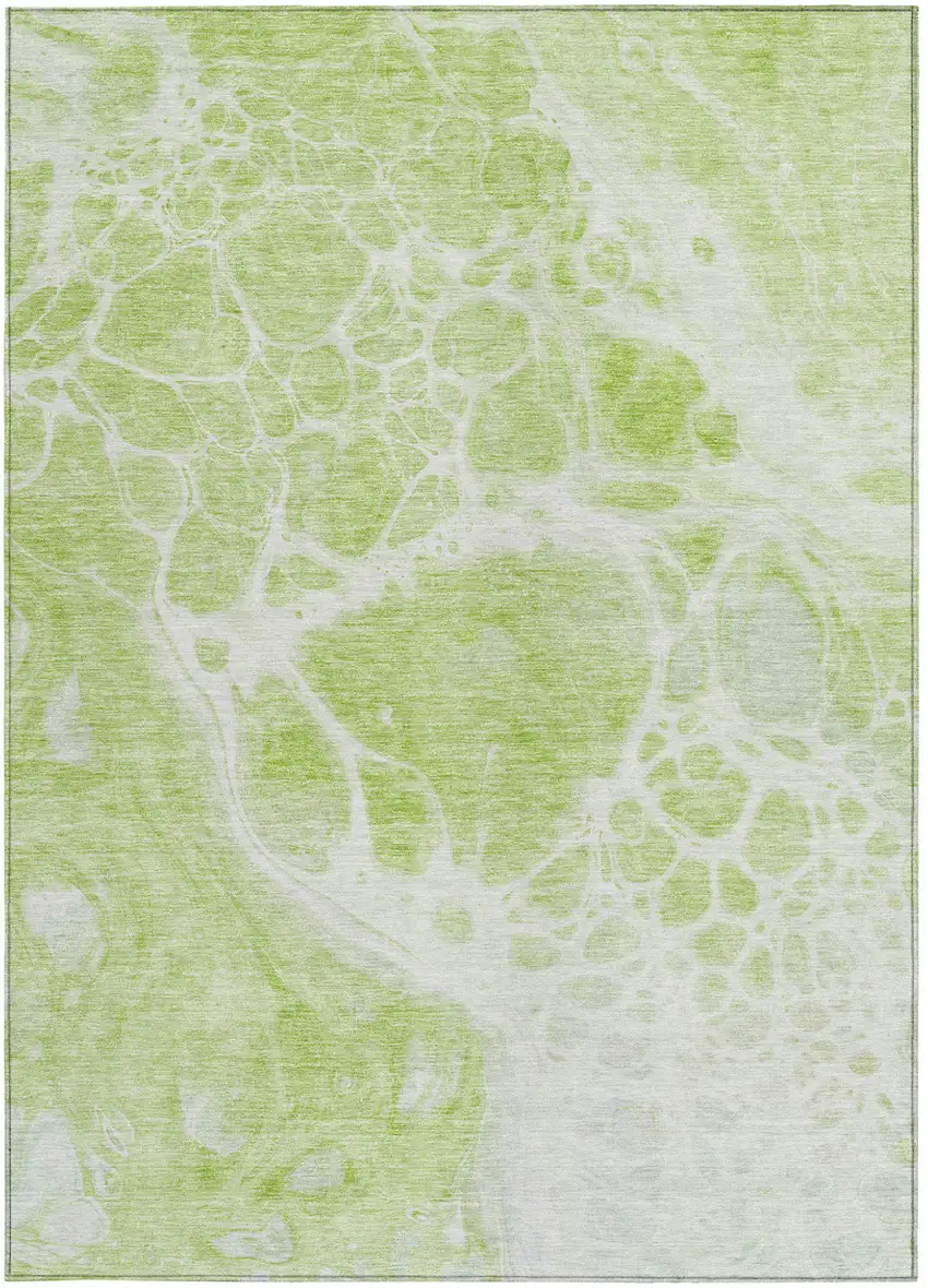 Artichoke Green And Ivory Nautical Washable Indoor Outdoor Area Rug Photo 7